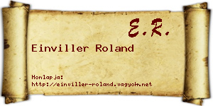 Einviller Roland névjegykártya